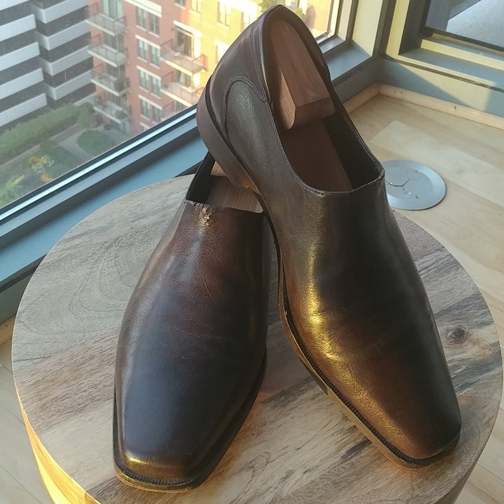 Donald J Pliner Rex dark brown leather loafers 10M